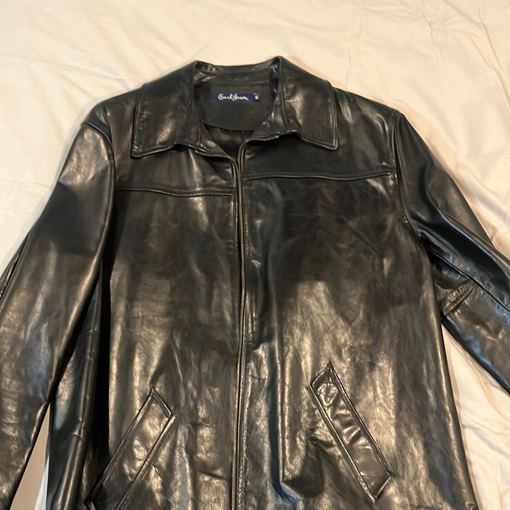 Vintage Earl Jean Leather Zipper Jacket